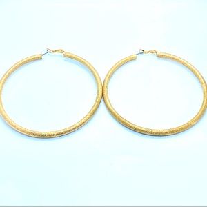 Large Gold Glittery Hoop Earrings 🔥3 for $20